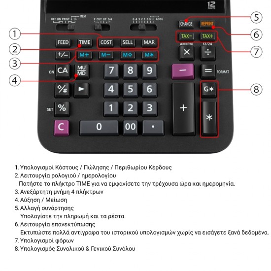 DR-200R-BK Αριθμομηχανή CASIO