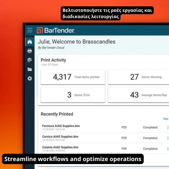 BarTender Cloud label printing solution