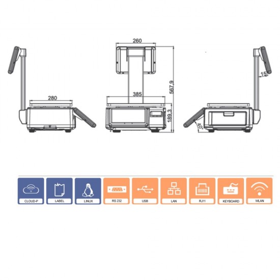 PA-10b Label Scale with printer